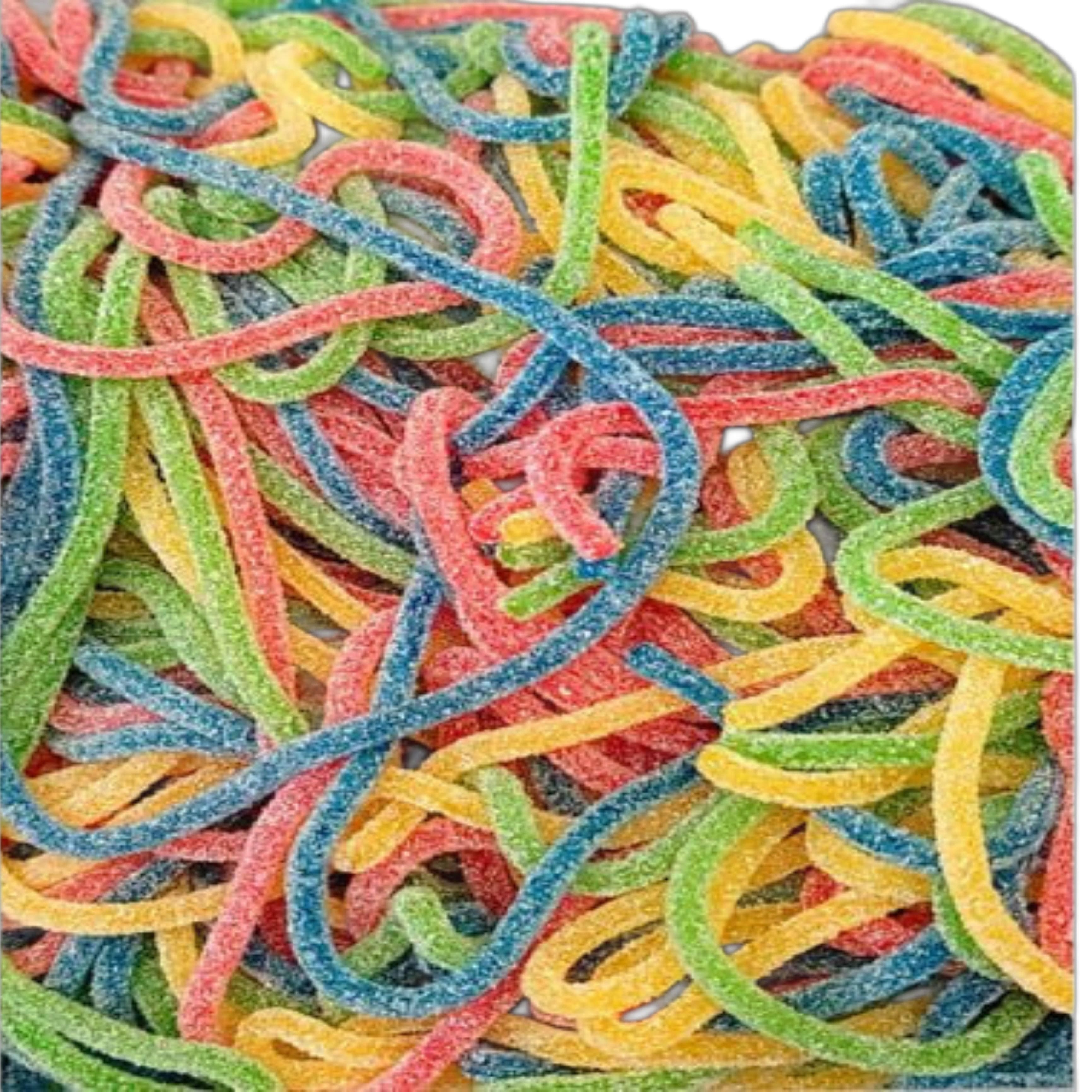 Image de Spaghettis, multicolore sucré, une friandise savoureuse disponible sur Friandises Magic.