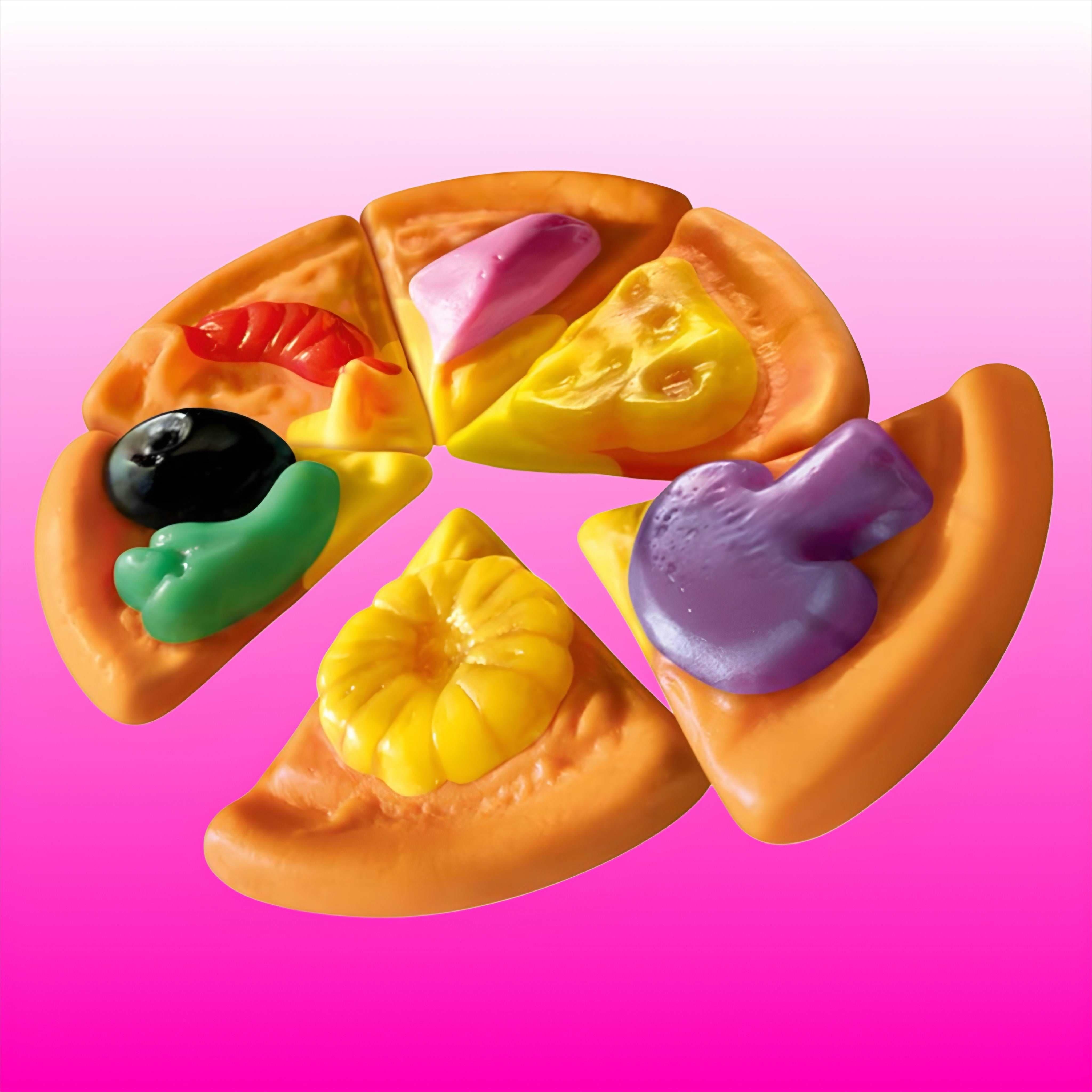 Image de Pizzas 3D (100g), une friandise savoureuse disponible sur Friandises Magic.